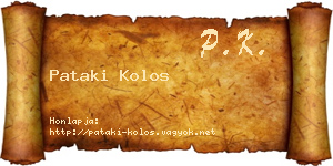 Pataki Kolos névjegykártya