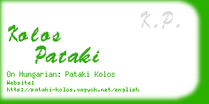 kolos pataki business card